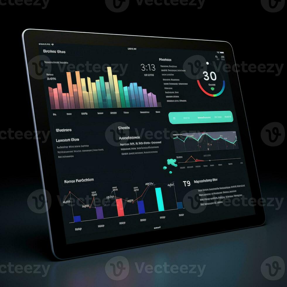 tavoletta modello ui interfaccia statistico grafico diagramma schermo sito web presentazione pannello di controllo modello foto