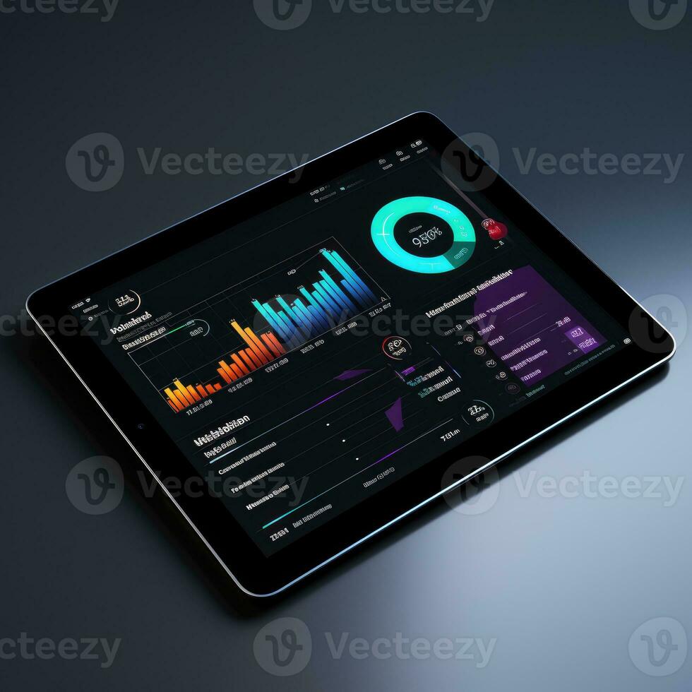 tavoletta modello ui interfaccia statistico grafico diagramma schermo sito web presentazione pannello di controllo modello foto