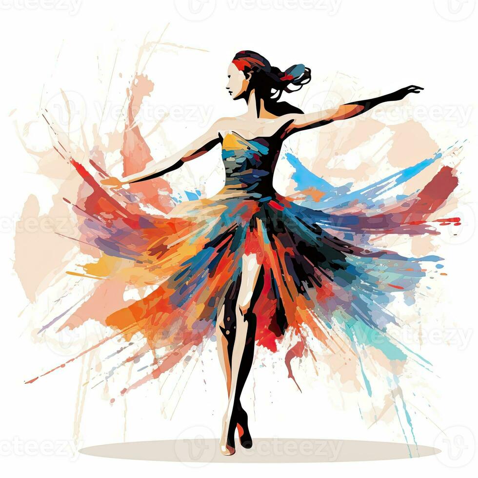 balletto danza donna illustrazione schizzo collage espressive opera d'arte clipart pittura foto