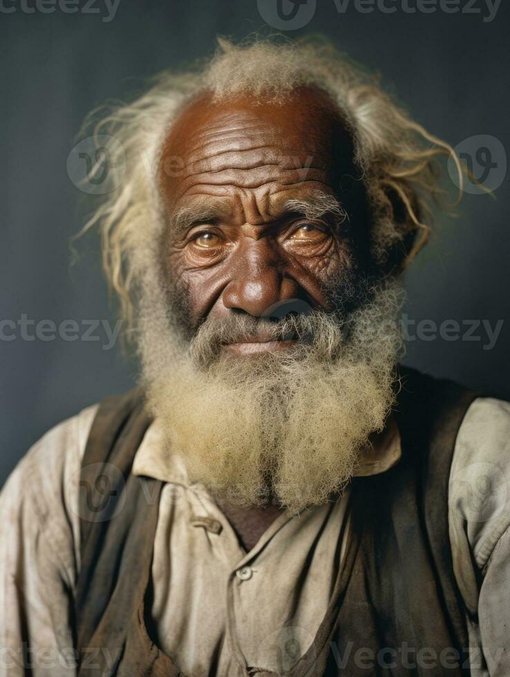 africano americano uomo a partire dal il presto 1900 colorato vecchio foto ai generativo