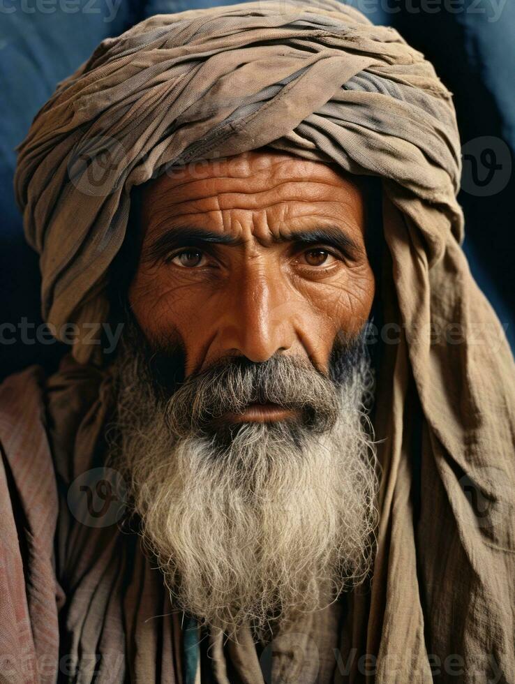 arabo uomo a partire dal il presto 1900 colorato vecchio foto ai generativo