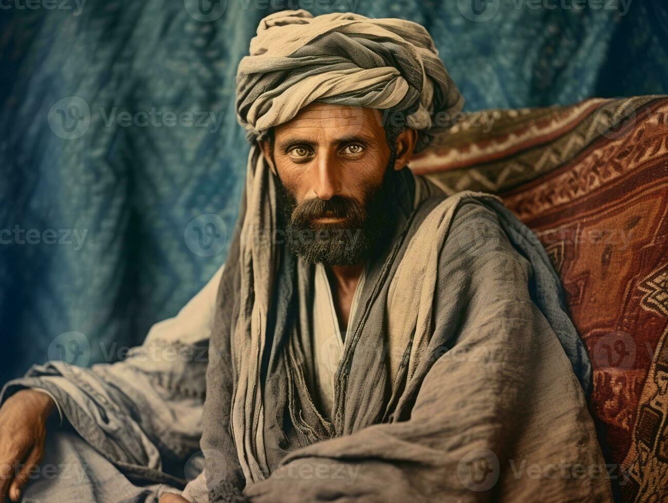 arabo uomo a partire dal il presto 1900 colorato vecchio foto ai generativo