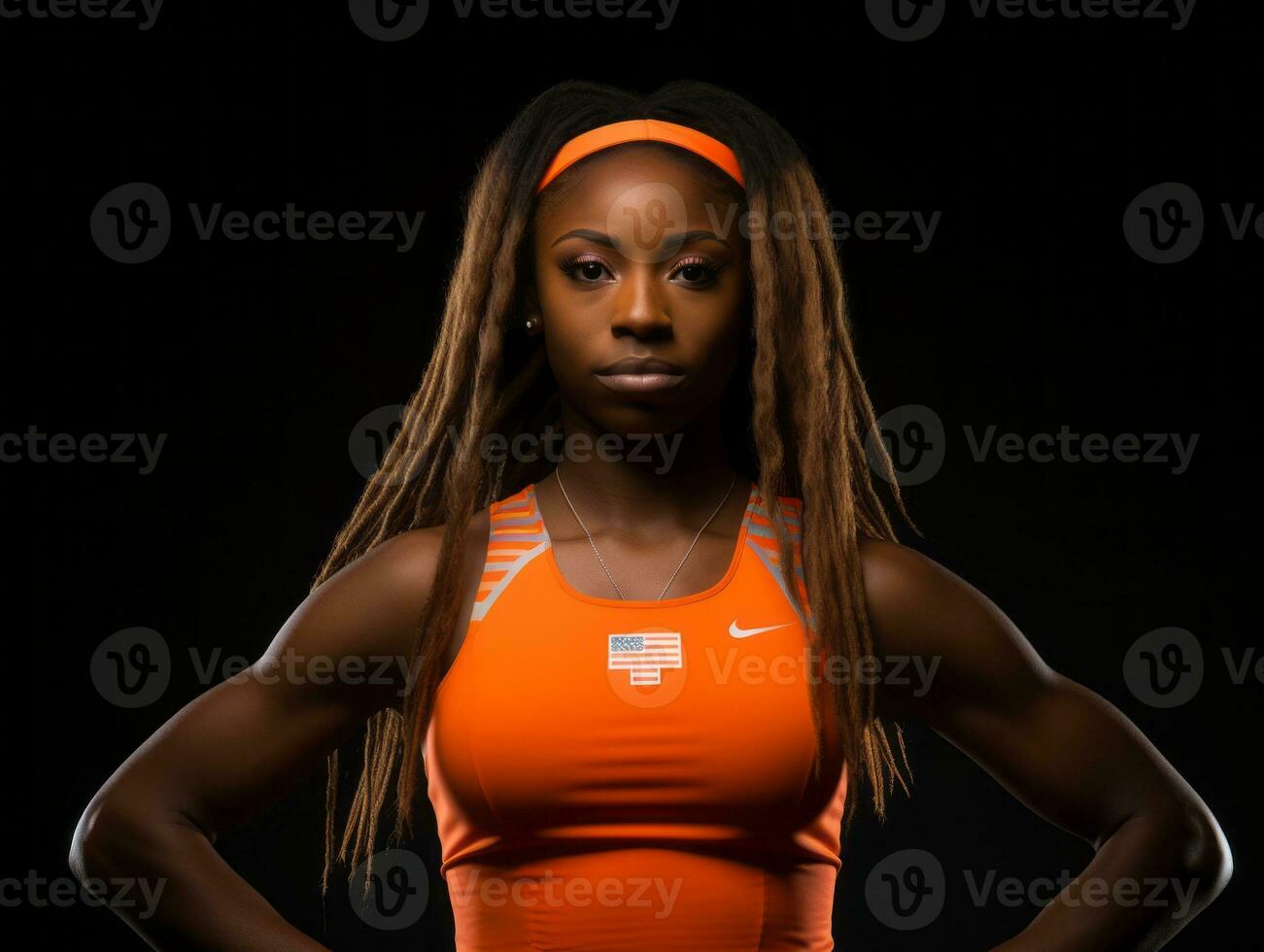 dinamico fotografia di femmina atleta ai generativo foto