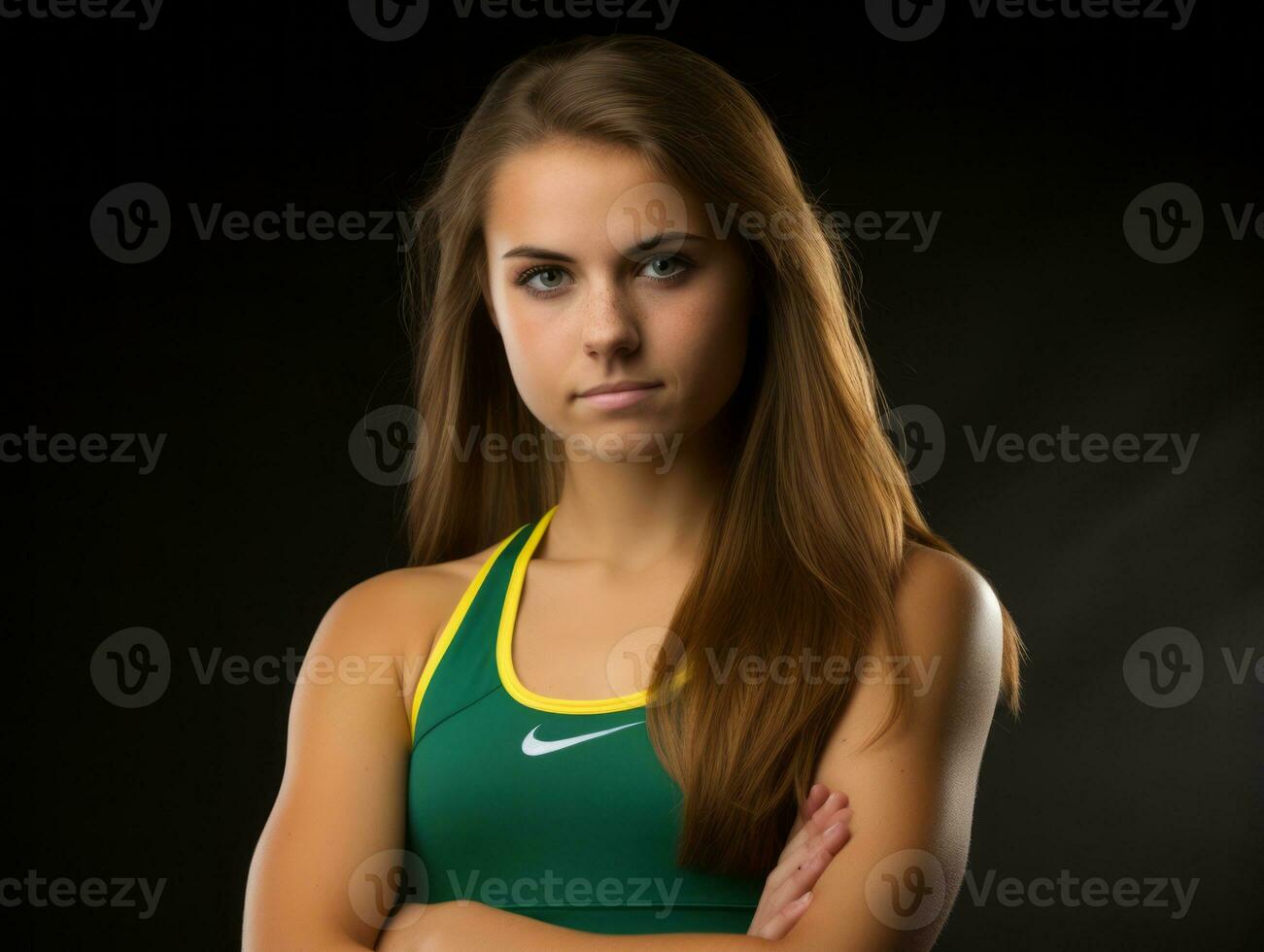 dinamico fotografia di femmina atleta ai generativo foto