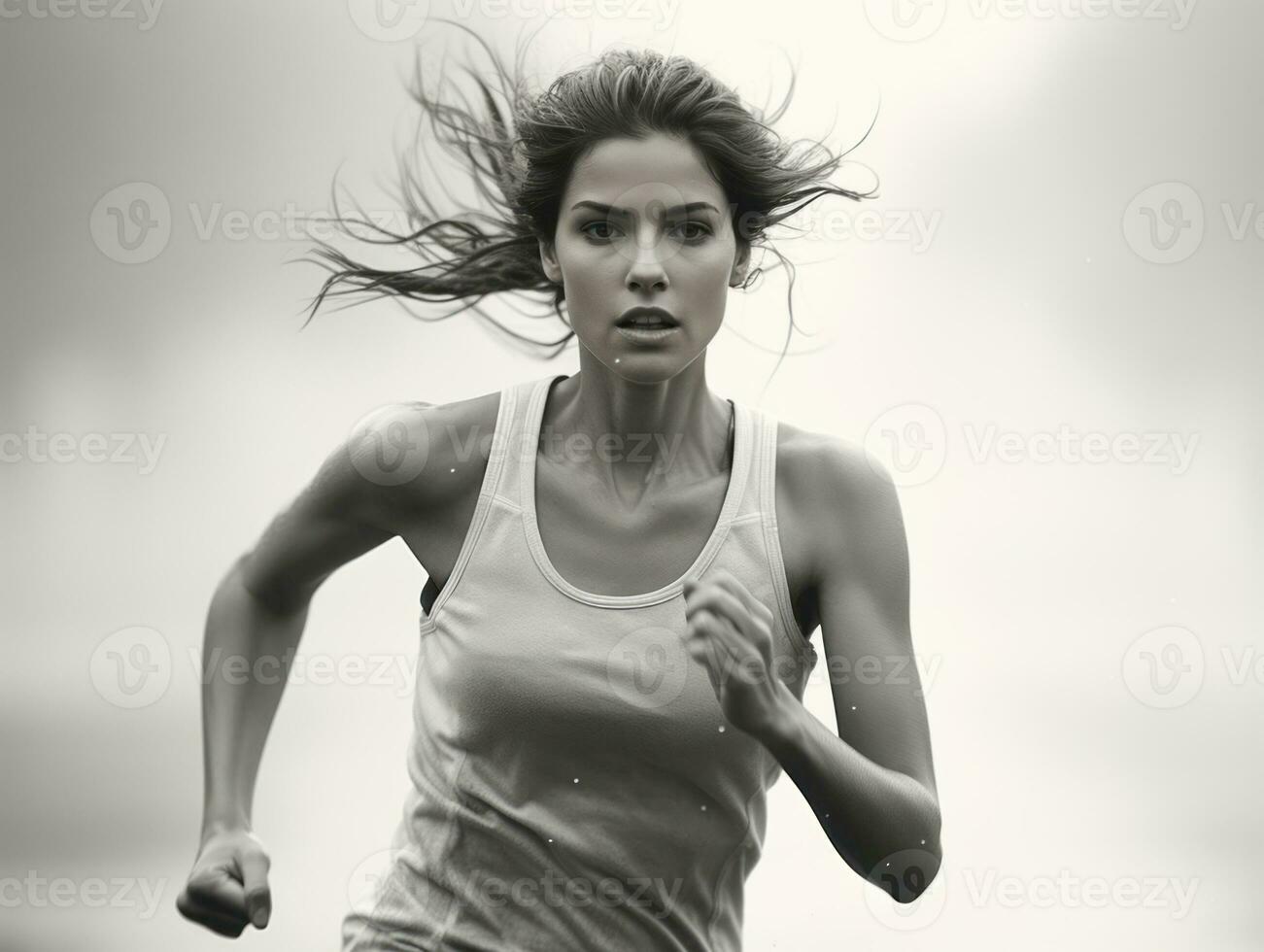 dinamico fotografia di femmina atleta ai generativo foto