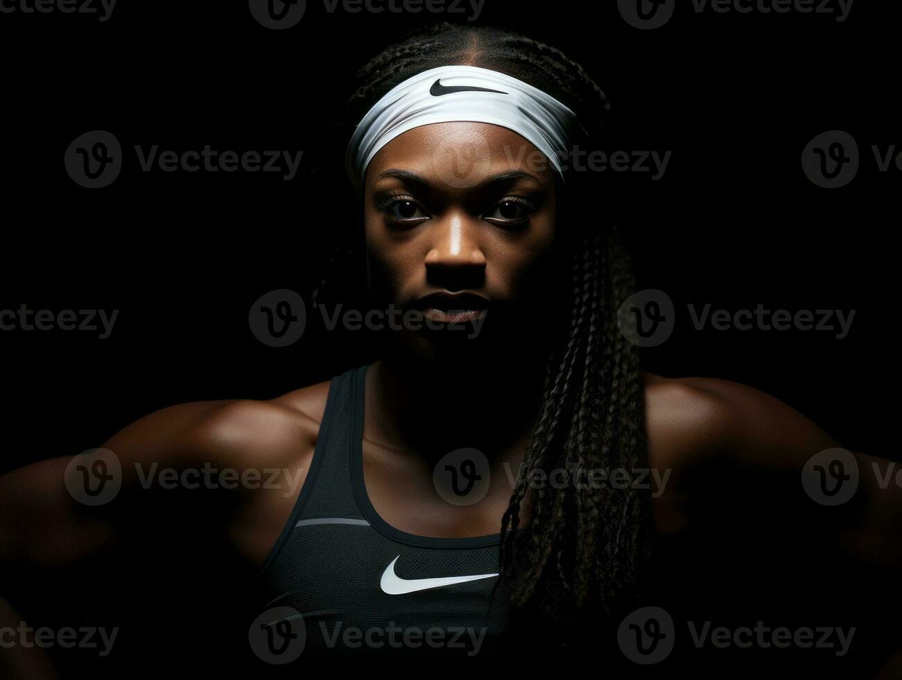 dinamico fotografia di femmina atleta ai generativo foto