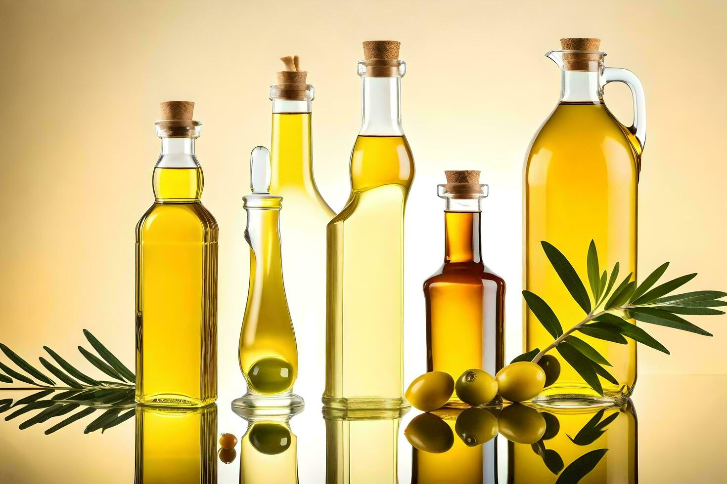 oliva olio è un' salutare olio quello è Usato nel cucinando. ai-generato foto