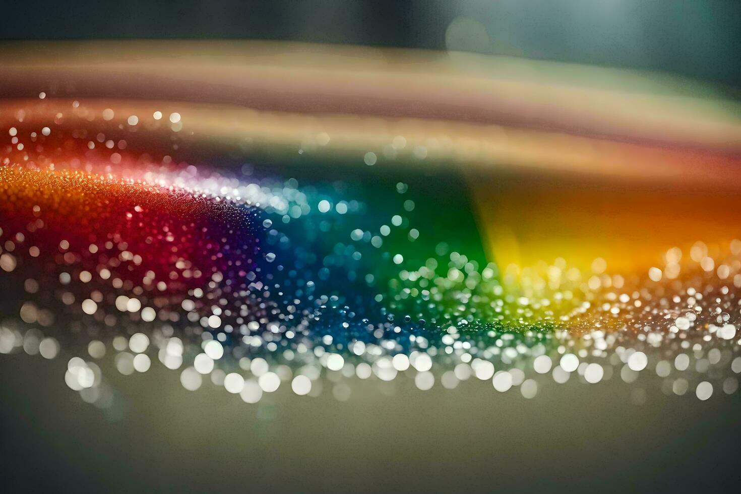 un' arcobaleno è visto nel il sfondo di un' foto. ai-generato foto
