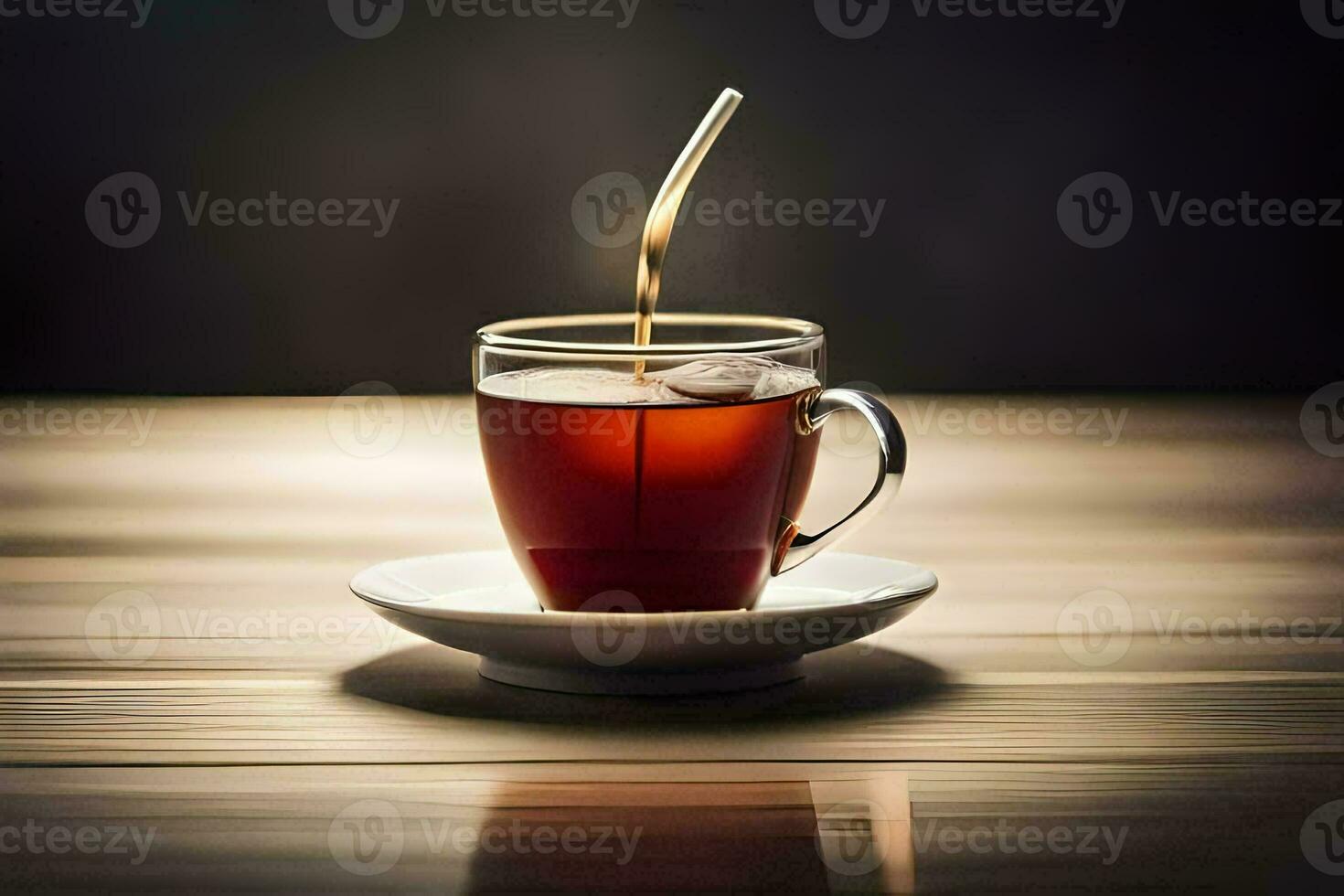 un' tazza di tè con un' cannuccia. ai-generato foto