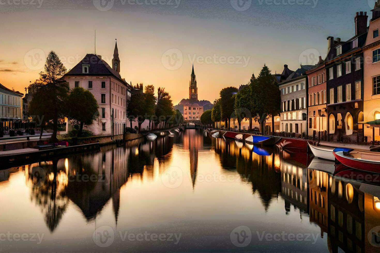 il città di Bruges, Belgio. ai-generato foto