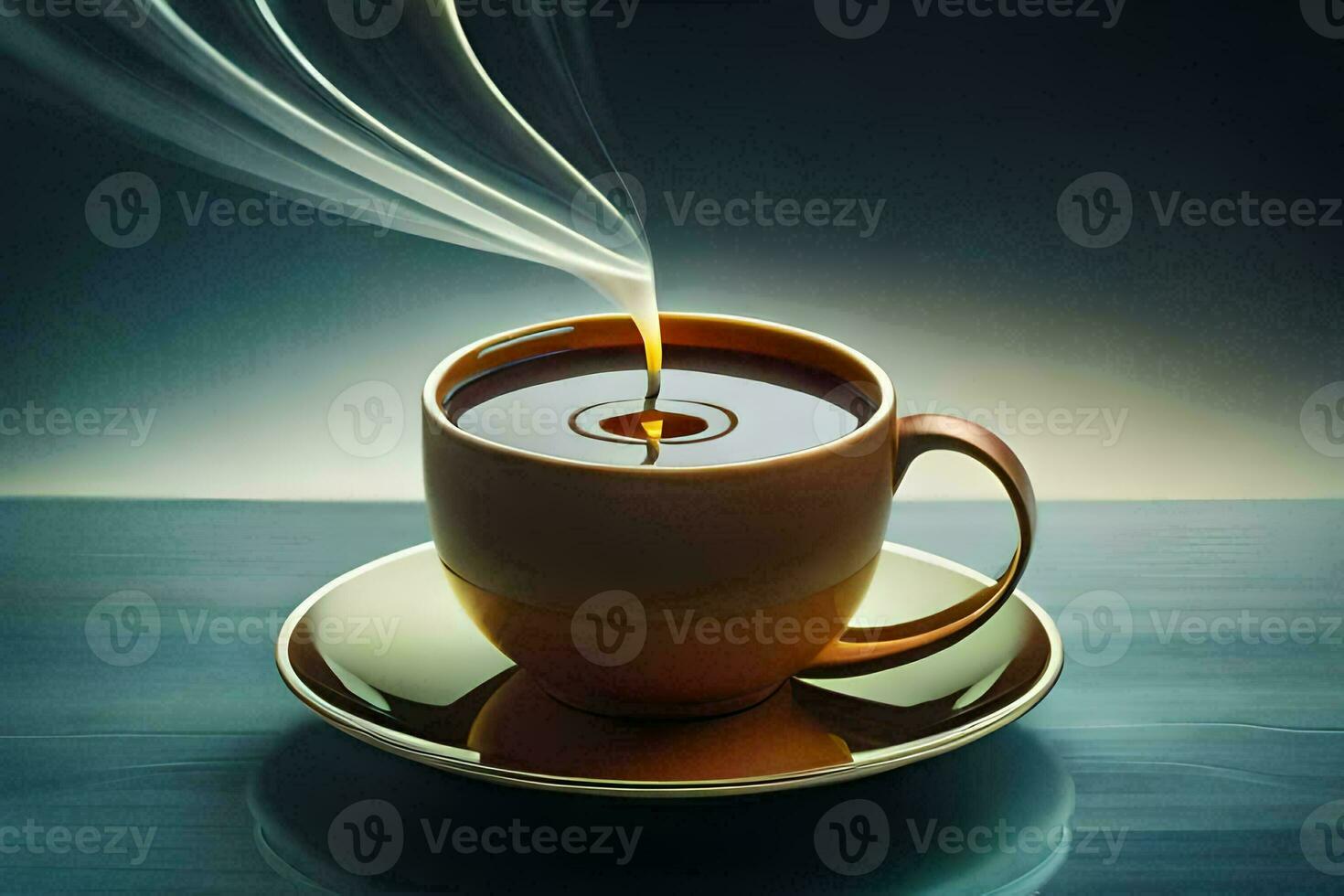 un' tazza di caffè è un' simbolo di il mattina. ai-generato foto