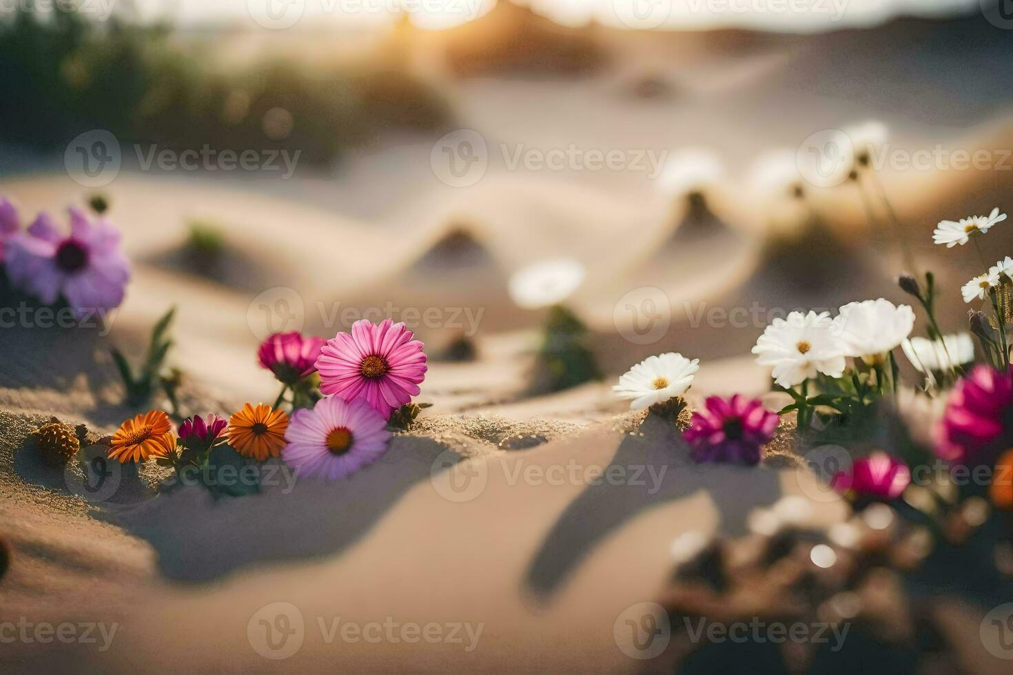 il fiori nel il deserto. ai-generato foto