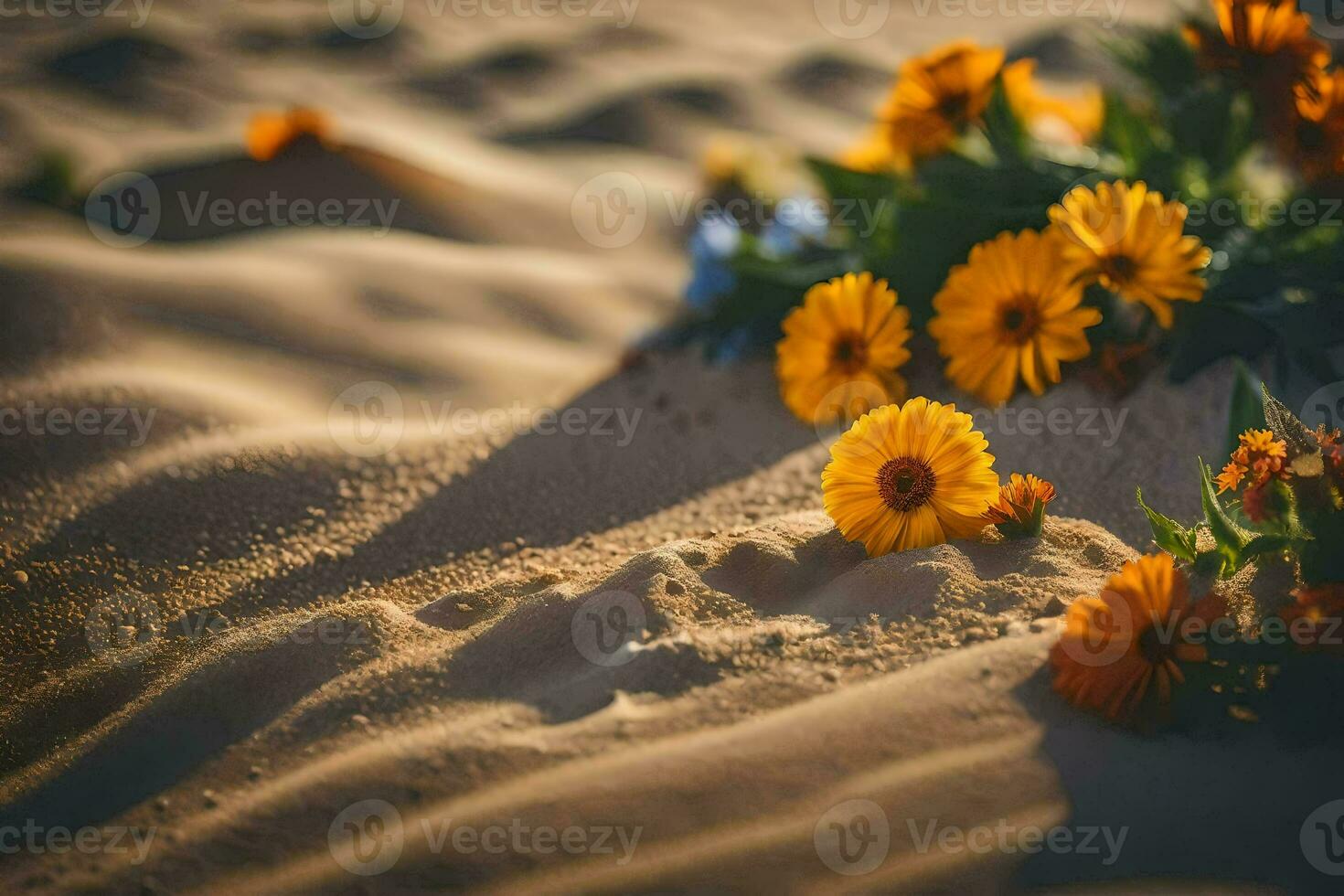 fiori nel il deserto. ai-generato foto