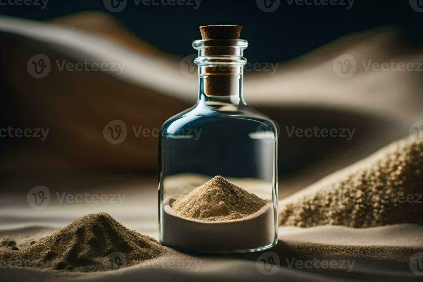 sabbia nel un' bottiglia. ai-generato foto