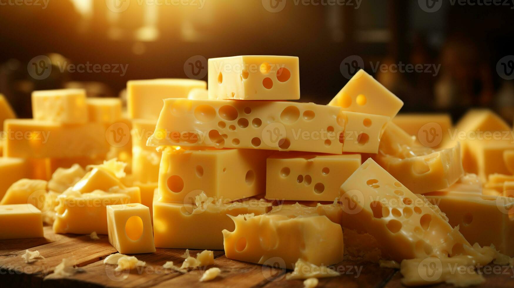 delizioso giallo formaggio cibo ai foto
