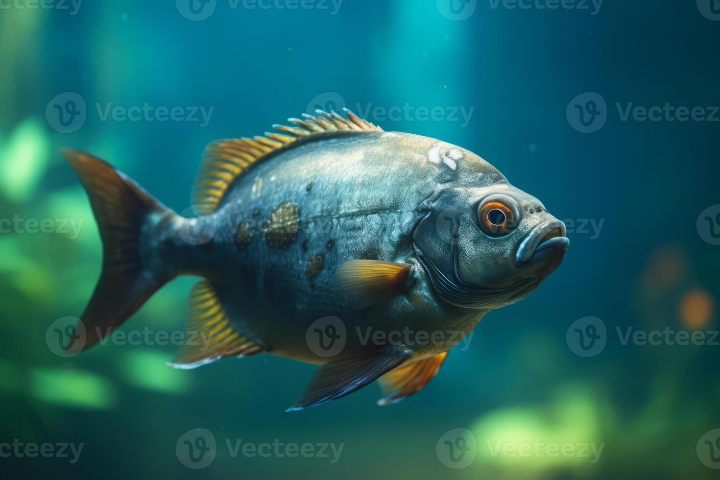 piranha nel natura largo vita animali. ai generato. foto