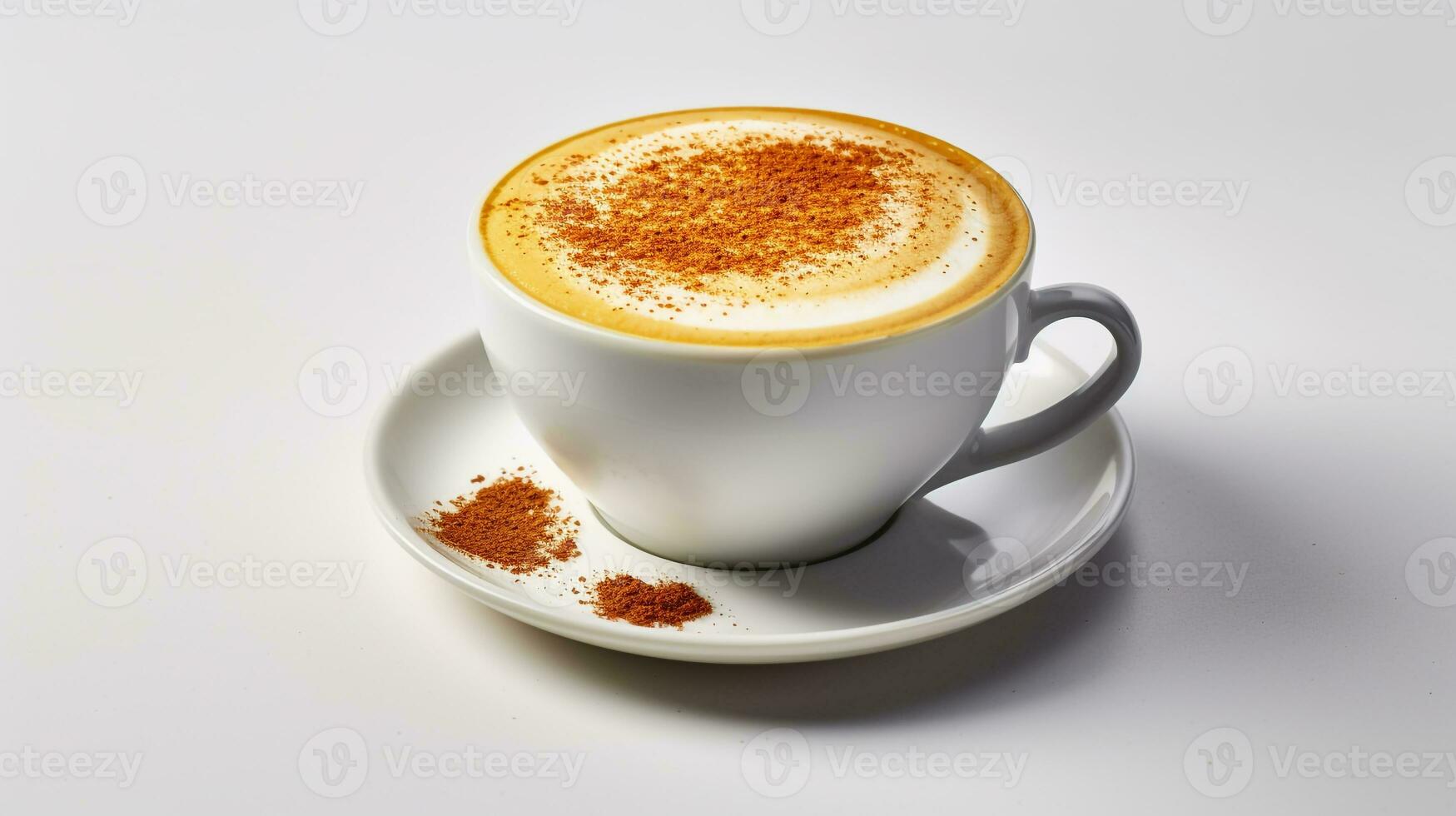 foto di un' vaniglia rooibos latte macchiato isolato su piatto bianca sfondo. generativo ai
