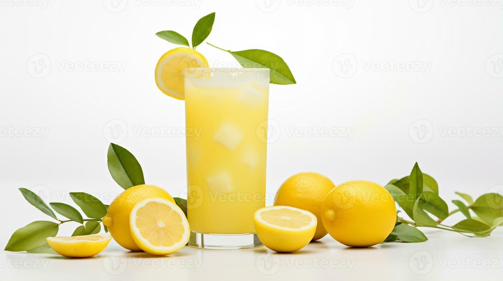 foto di un' limonata bevanda isolato su bianca sfondo. generativo ai