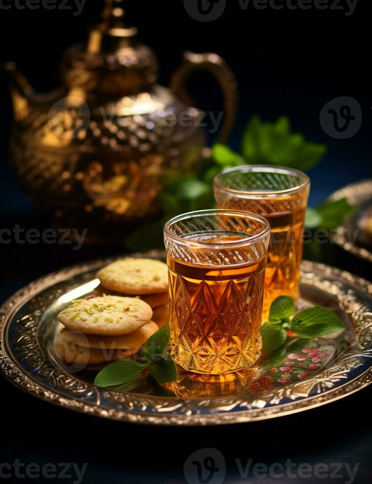 foto di alcuni iracheno masgouf bevanda elegantemente plated su un' tavolo. generativo ai