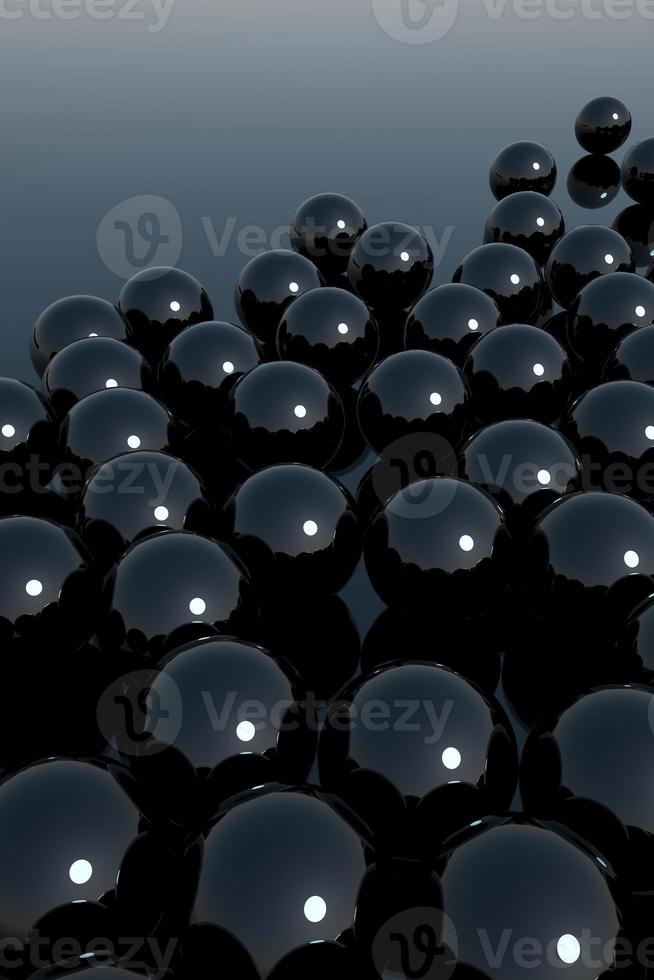 Rendering 3D di sfondo sfera nera foto