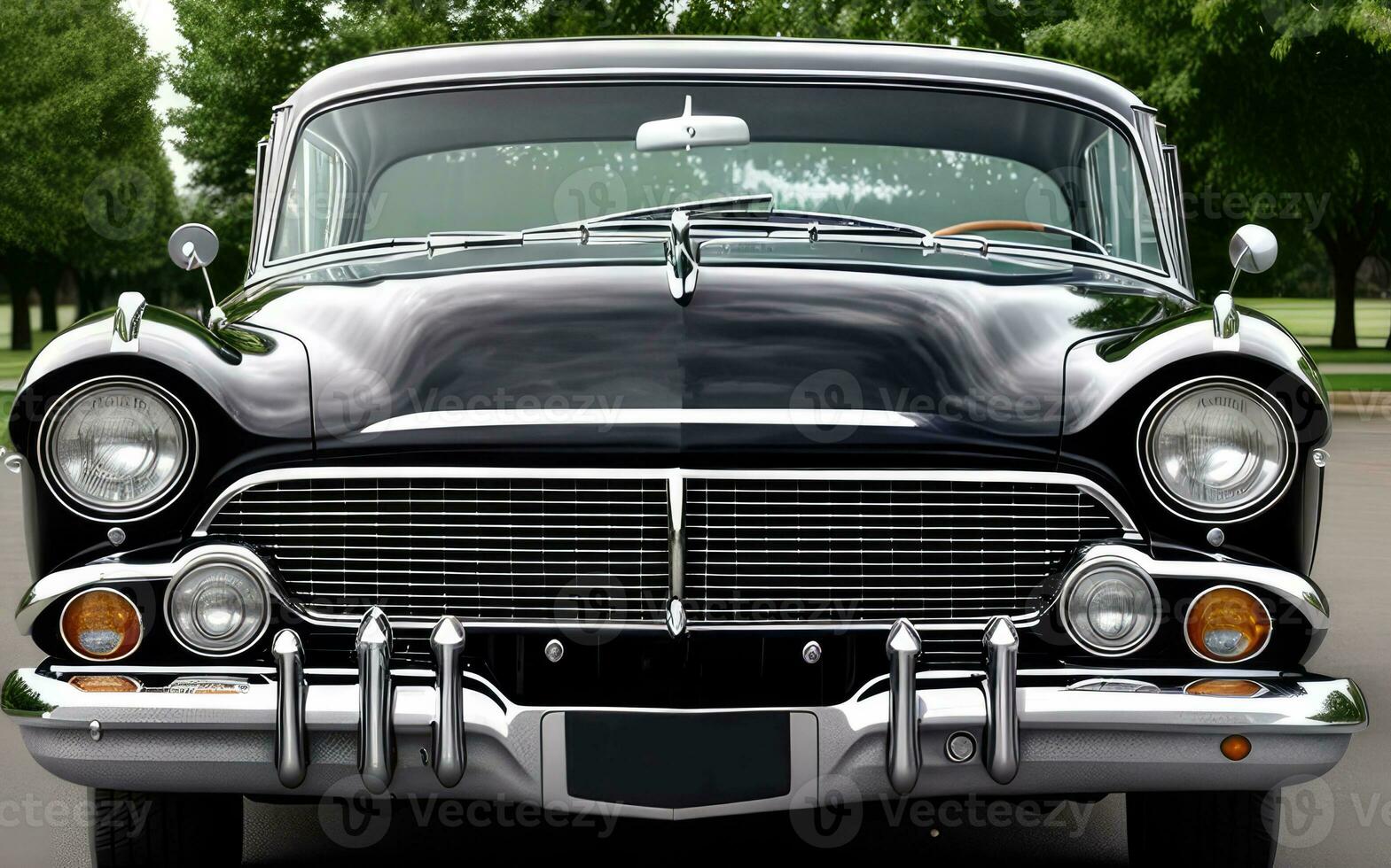 veicolo concetto sfondo lusso Vintage ▾ auto su il strada creato con ai generativo foto
