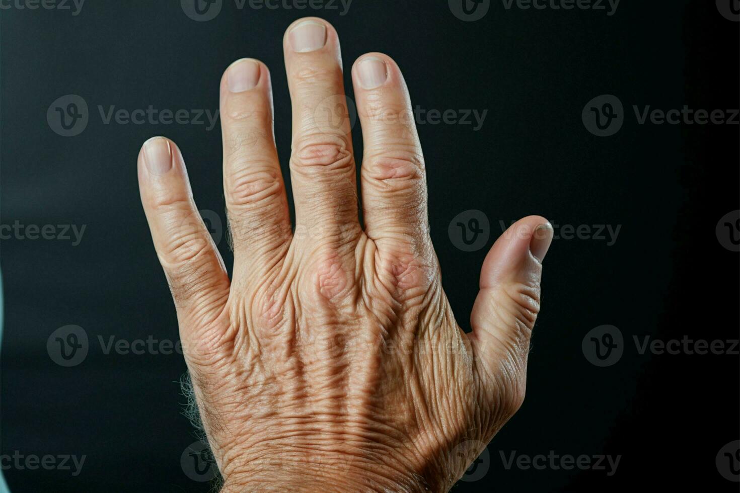 età relazionato mano disagio guai un anziano signore ai generato foto