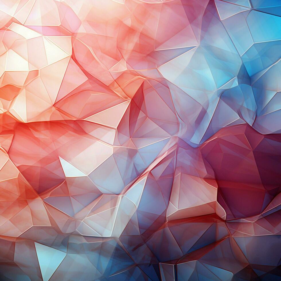 geometrico fascino astratto triangoli fusione tonalità di rosa, bianca, e scintillante oro per sociale media inviare dimensione ai generato foto