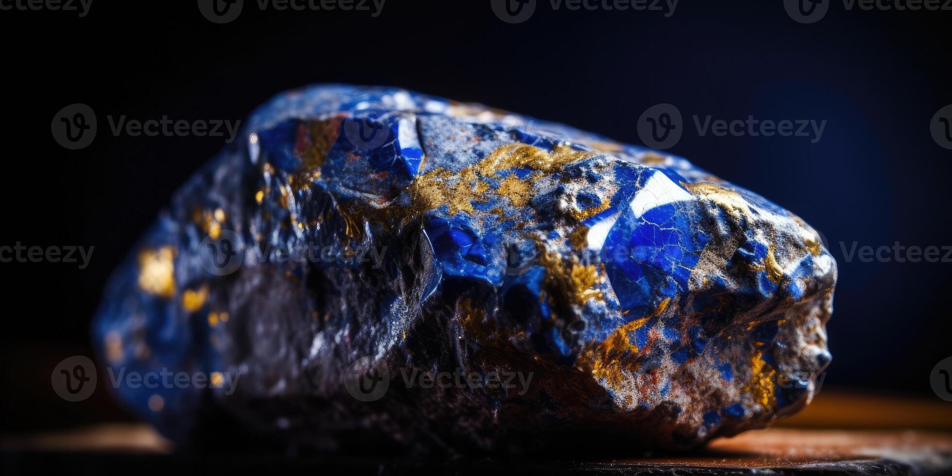 avvicinamento foto di lapis lazuli minerale calcolo, macro. generativo ai