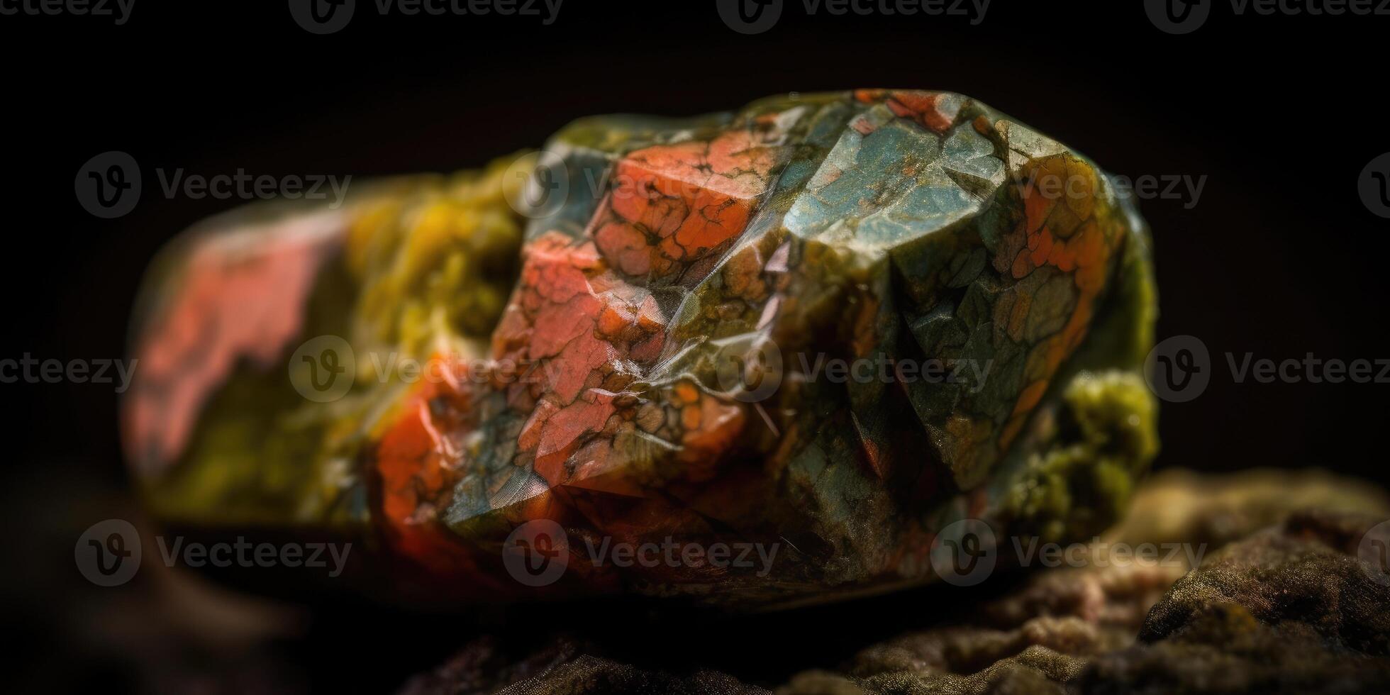 foto di il minerale pietra unkite avvicinamento, macro. generativo ai