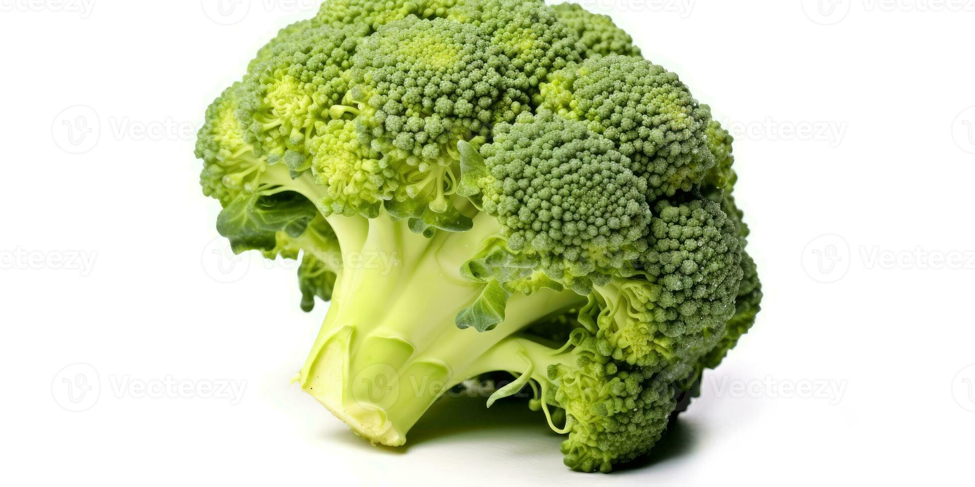 broccoli cavolo avvicinamento su un' bianca sfondo. generativo ai foto