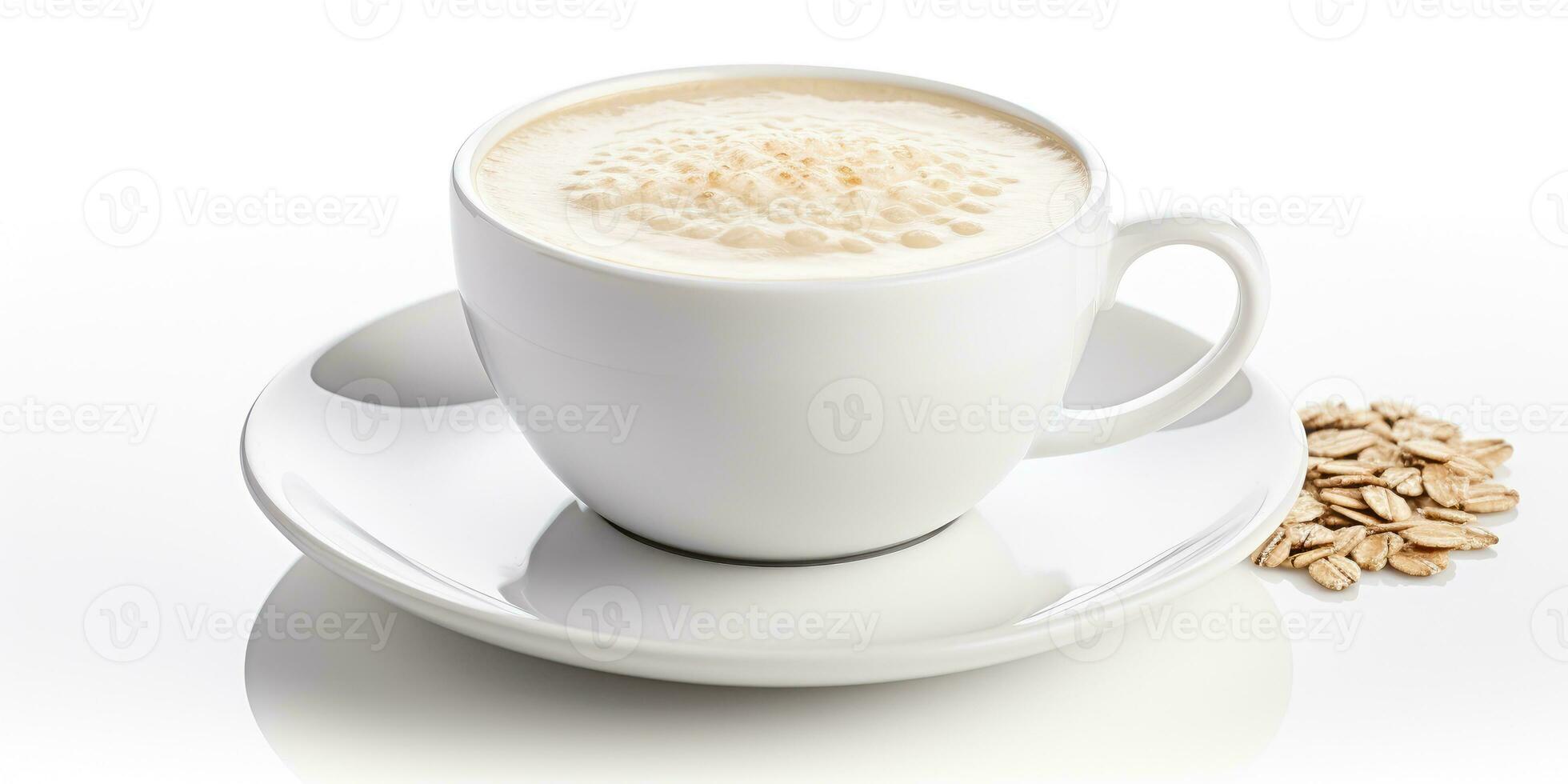 ciotola di avena porridge su bianca sfondo. salutare prima colazione. generativo ai foto