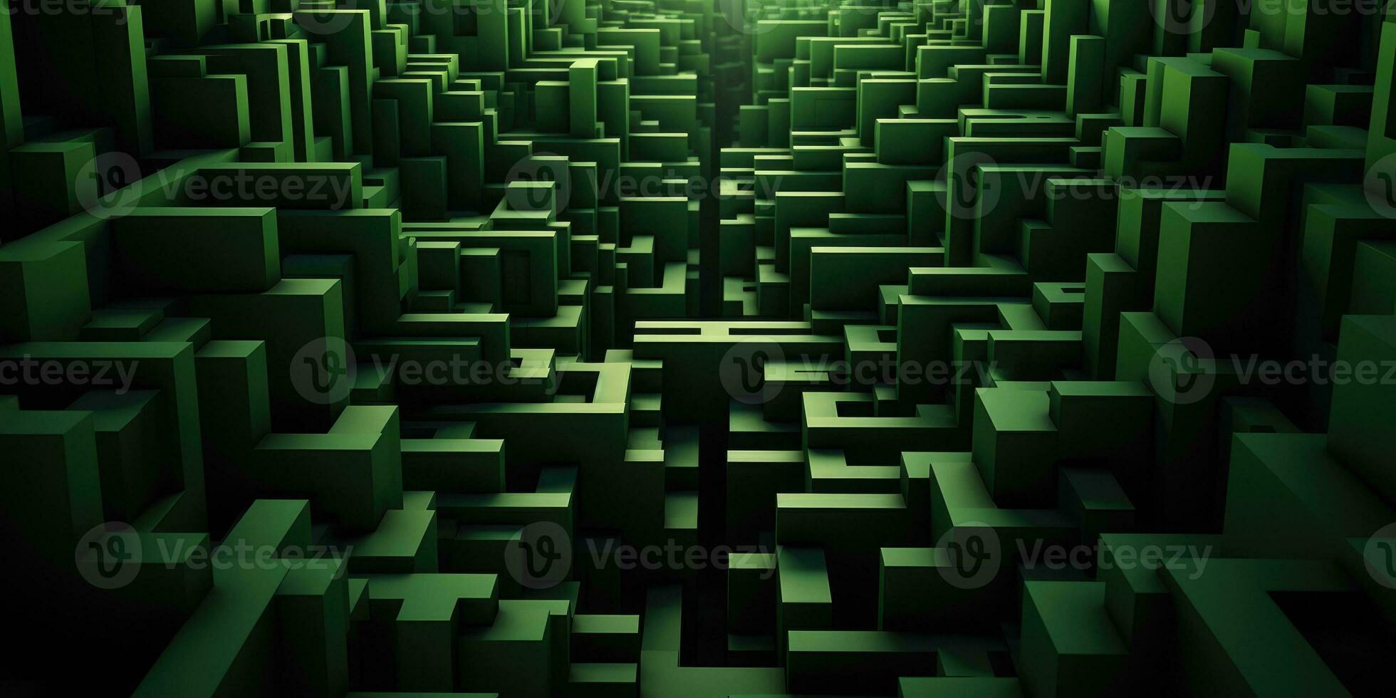 astratto sfondo, labirinto nel verde colore. generativo ai foto