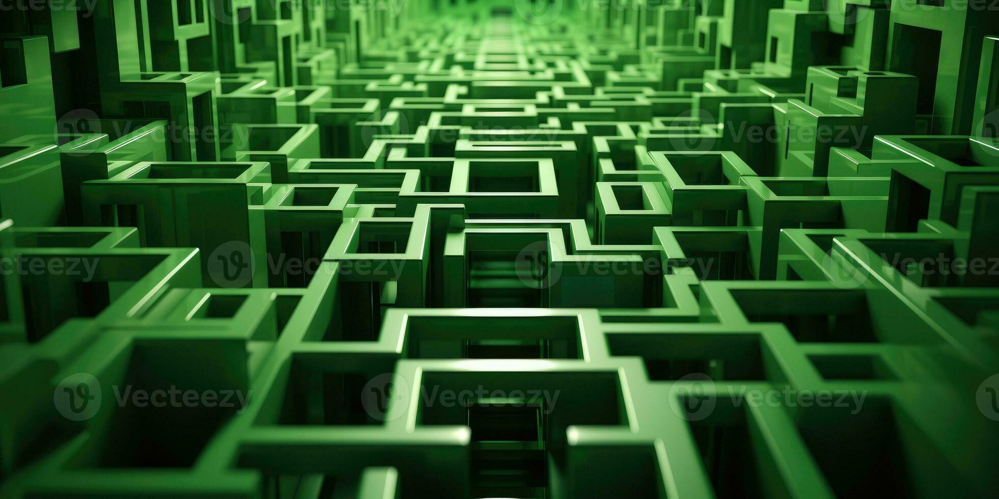astratto sfondo, labirinto nel verde colore. generativo ai foto