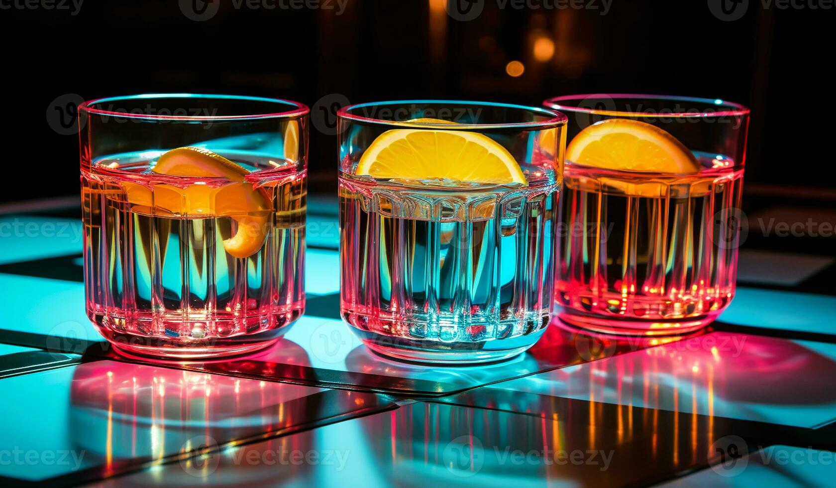 colorato trasparente bicchiere. ai generato foto