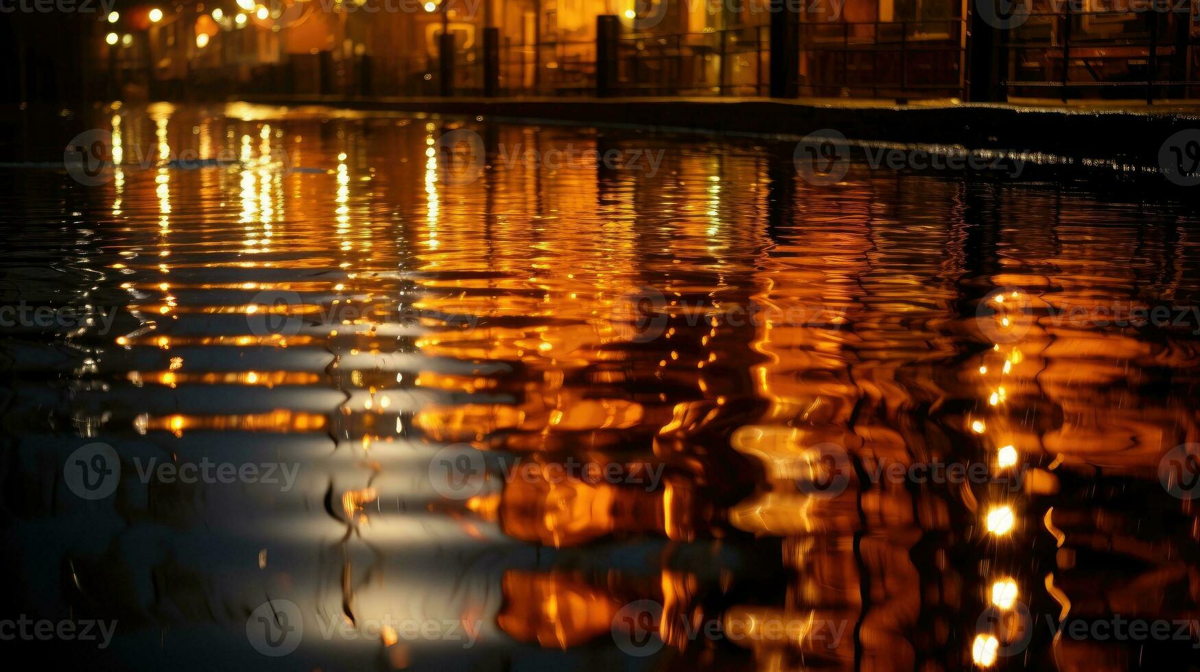 acqua riflessa a notte ai generato foto