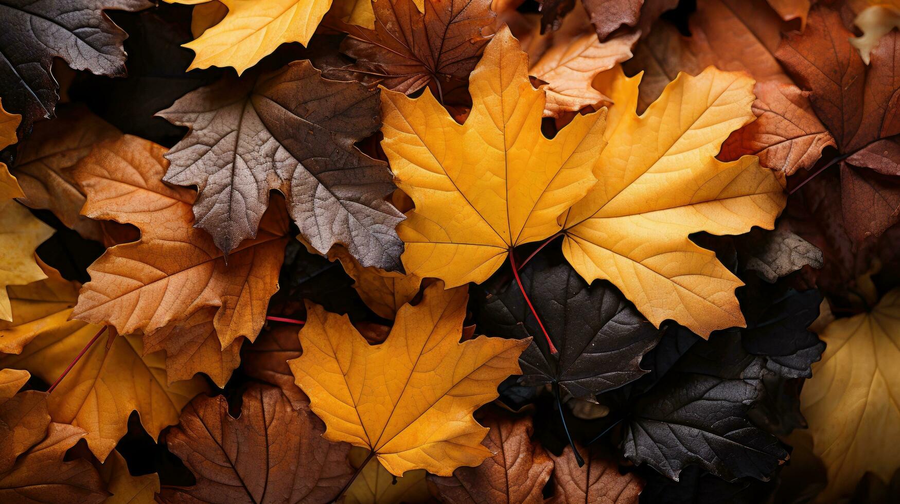 autunno le foglie sfondo ai generato foto
