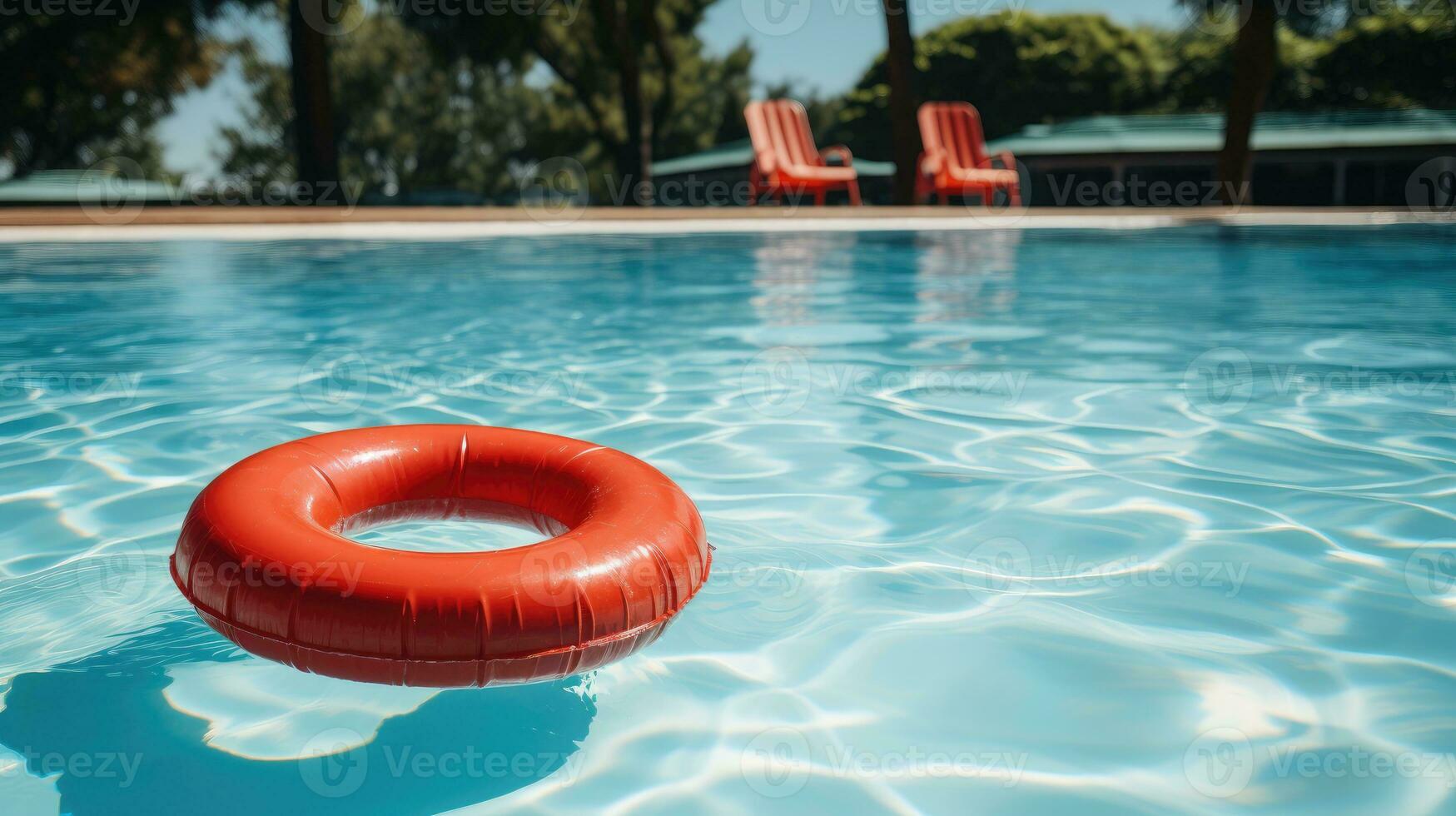 rosso nuoto piscina squillare nel nuoto piscina ai generato foto