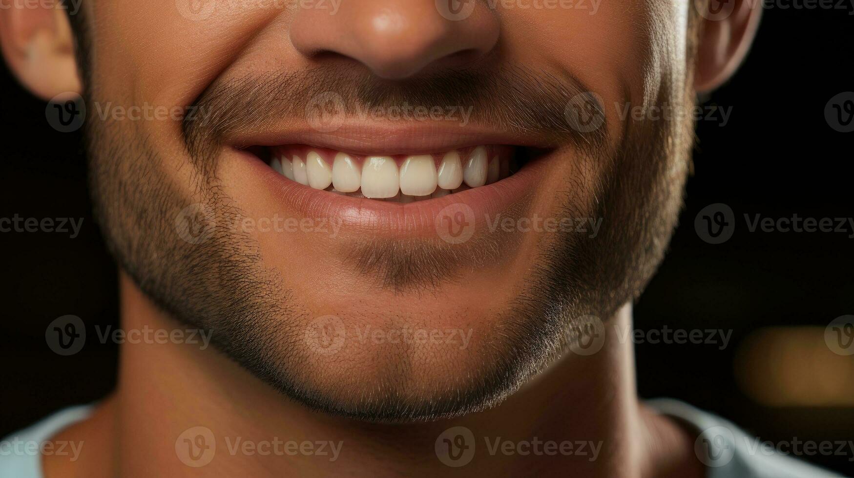 un' uomo Perfetto Sorridi ai generato foto