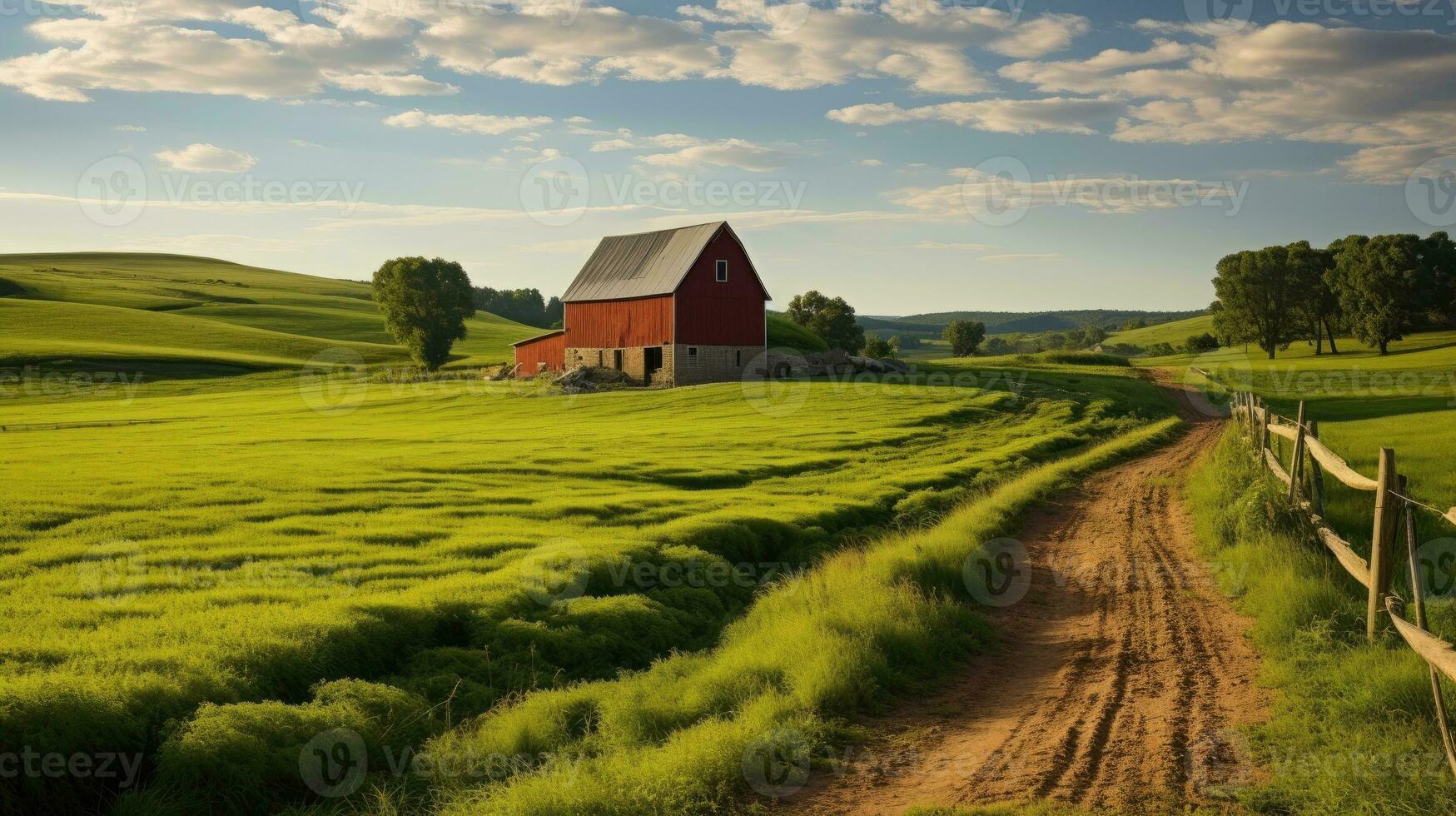 verde i campi rurale fienili ai generato foto