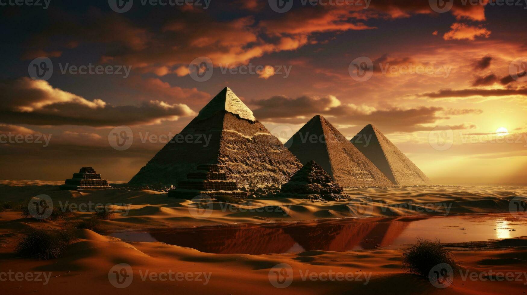 maestoso piramide paesaggio ai generato foto