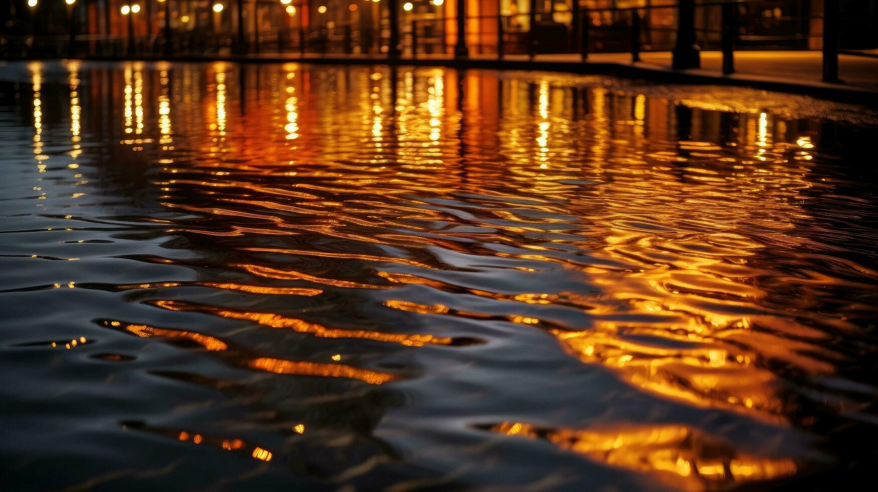 acqua riflessa a notte ai generato foto