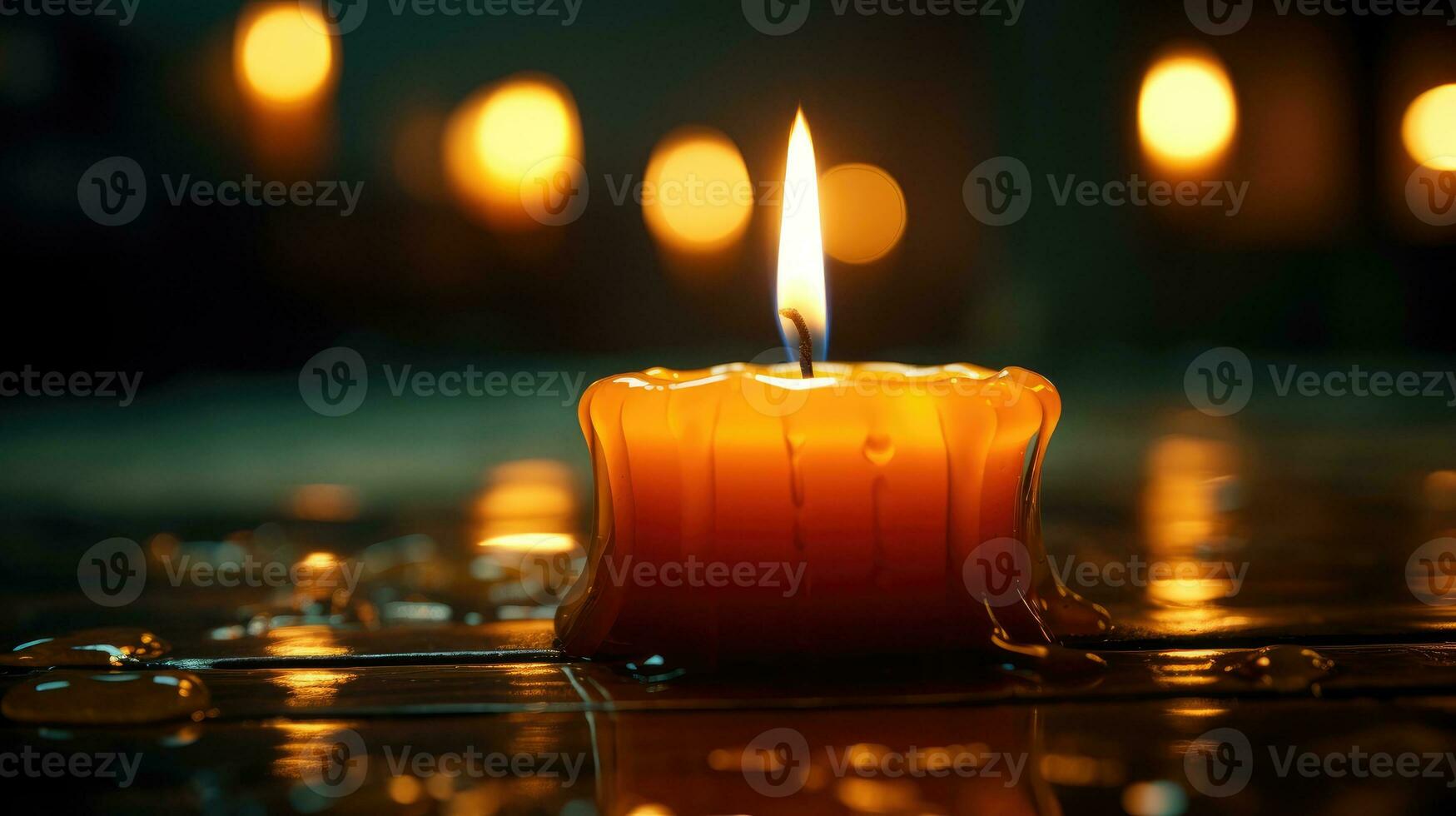 raggiante candela a vicino ai generato foto