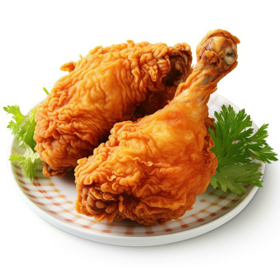 fritte pollo isolato su bianca sfondo ai generato foto
