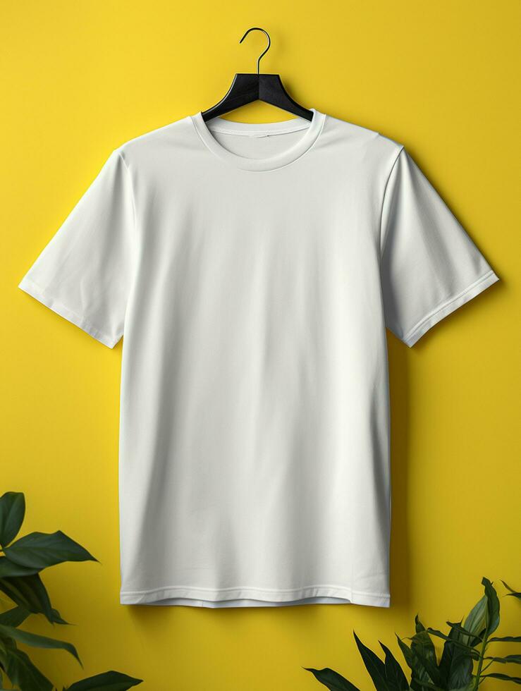 uomini vuoto bianca maglietta per modello design ai generativo foto