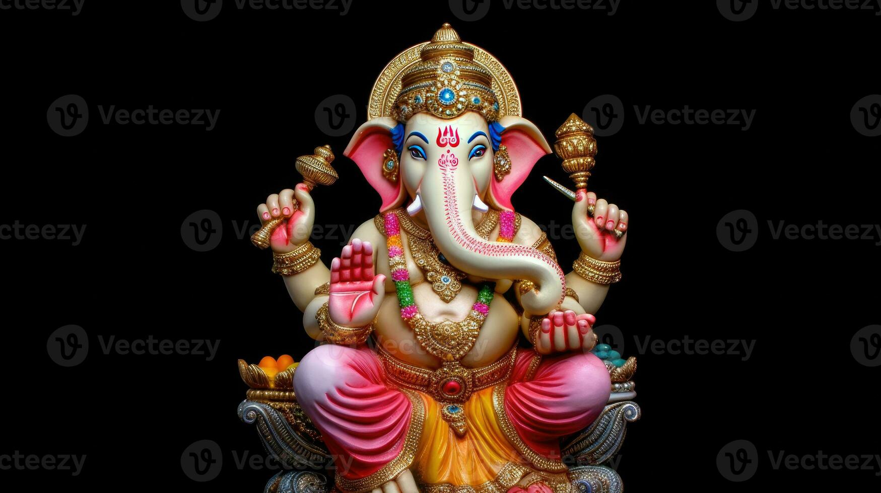 contento ganesh jayanti signore ganesha, India. generativo ai foto