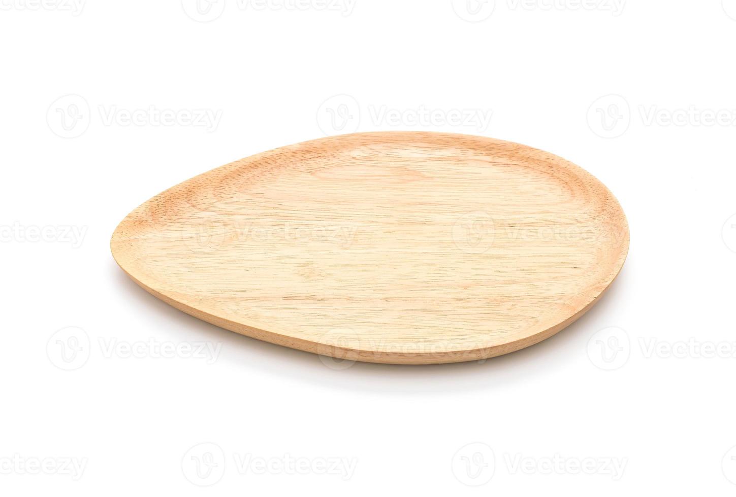 piastra di legno su sfondo bianco foto