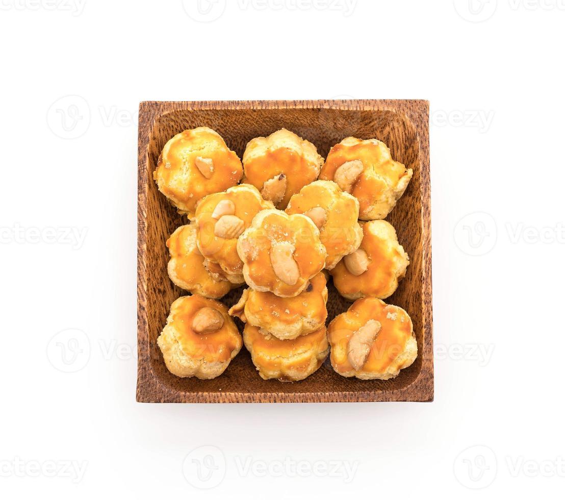 biscotti durian su sfondo bianco foto