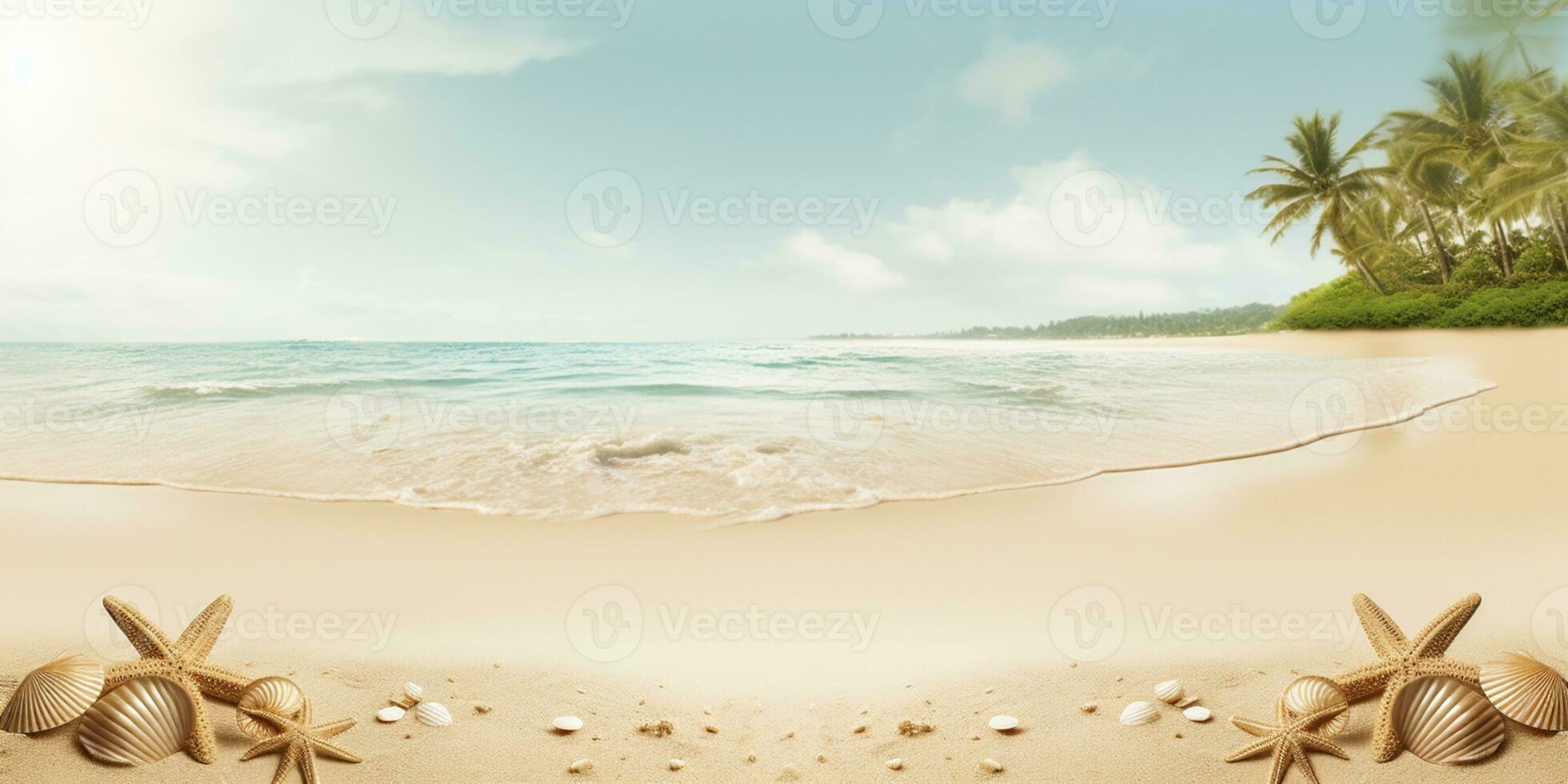 astratto spiaggia telaio, spiaggia colore tavolozza, premio regalo disegno, festa, invito carta, copia spazio per testo, parola, ai generativo foto