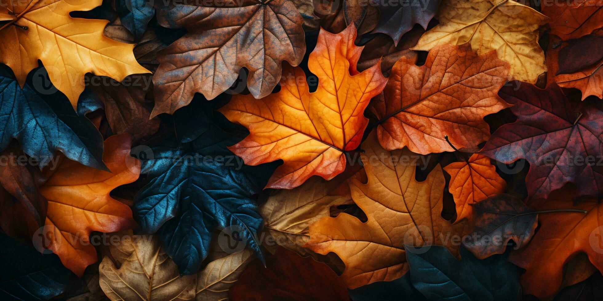 colorato autunno le foglie sfondo, multicolore acero le foglie sfondo. alto qualità risoluzione immagine, ai generativo foto