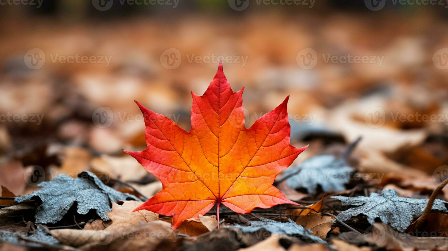 autunno le foglie su il terra, multicolore acero le foglie sfondo, copia spazio, ai generativo foto